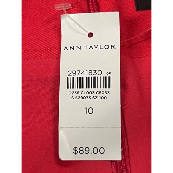 Ann Taylor Skirt Women Size 10 Midi Hot Pink Raon Stretch Tie Waist Casual New - Picture 8 of 9